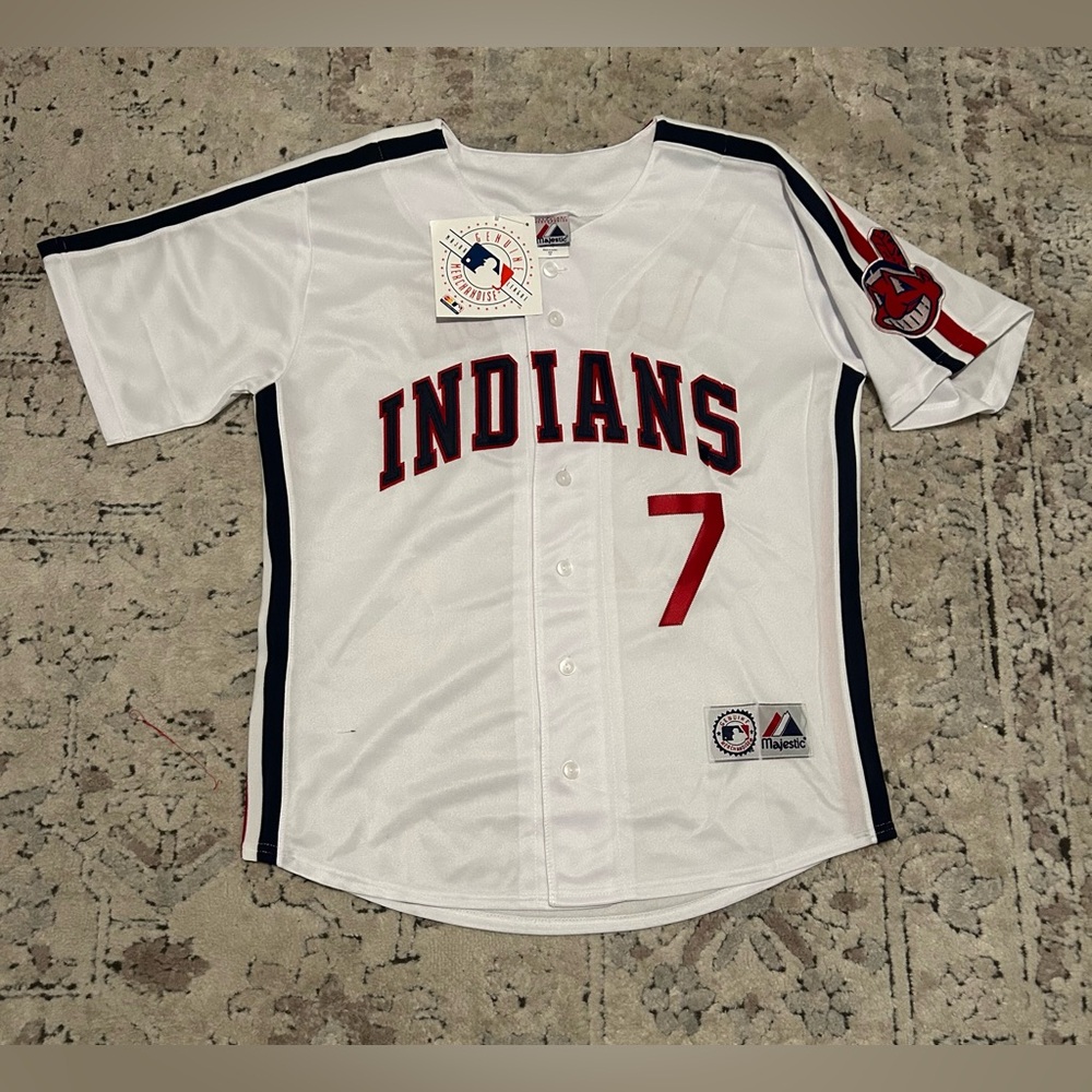 Majestic Authentic Cleveland Indians Kenny Lofton Throwback Jersey Men’s Sz: M - Picture 1 of 8